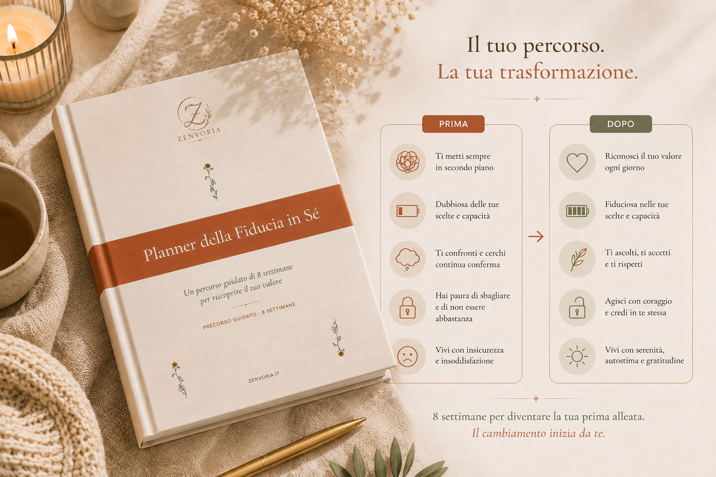 Planner della Fiducia in Sé – 8 Settimane per Ritrovare il Tuo Valore