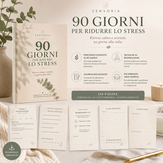 90 Giorni per Ridurre lo Stress | Diario Digitale PDF A4 + A5