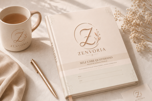 Self Care Quotidiano Zenvoria, planner del benessere personale 30 giorni con tazza e penna dorata