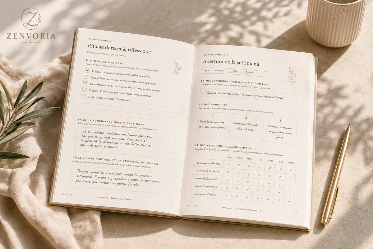 Weekly Reset Planner | Il tuo rituale settimanale di chiarezza, calma e intenzione