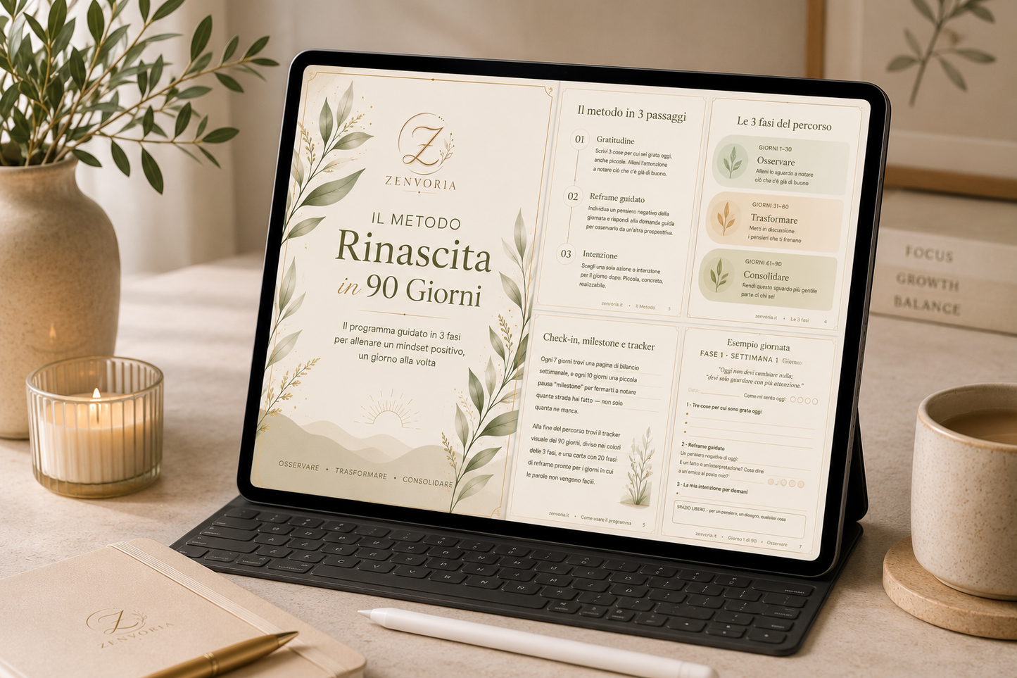 Il Metodo Rinascita in 90 Giorni | Diario Guidato per Ritrovare Serenità e Allenare una Mentalità Positiva