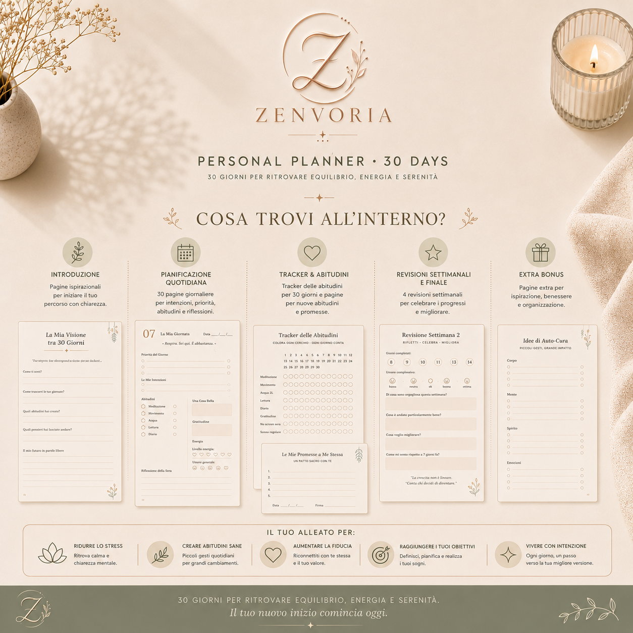 Reset della Mia Vita – Planner Digitale PDF | 30 Giorni per Ritrovare Equilibrio, Energia e Serenità