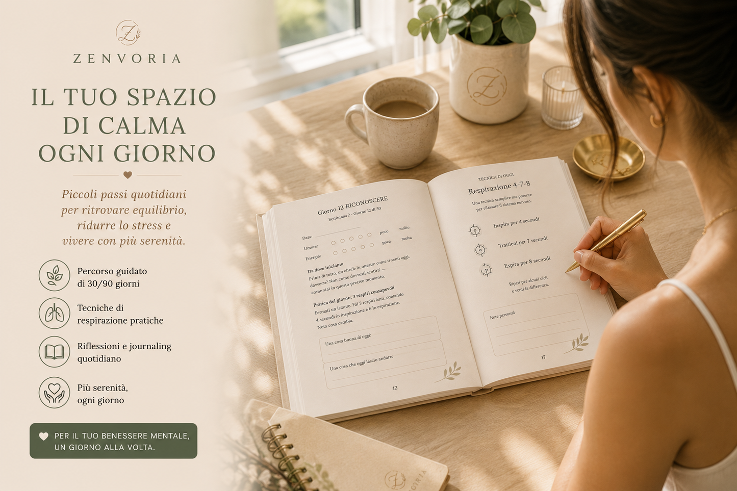 30 Giorni per Ridurre lo Stress | Planner Digitale PDF A4 + A5