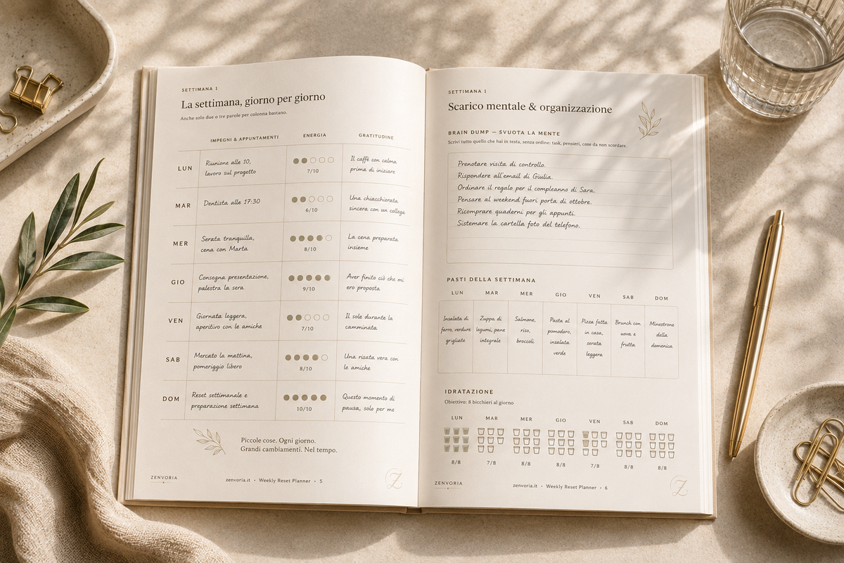 Weekly Reset Planner | Il tuo rituale settimanale di chiarezza, calma e intenzione