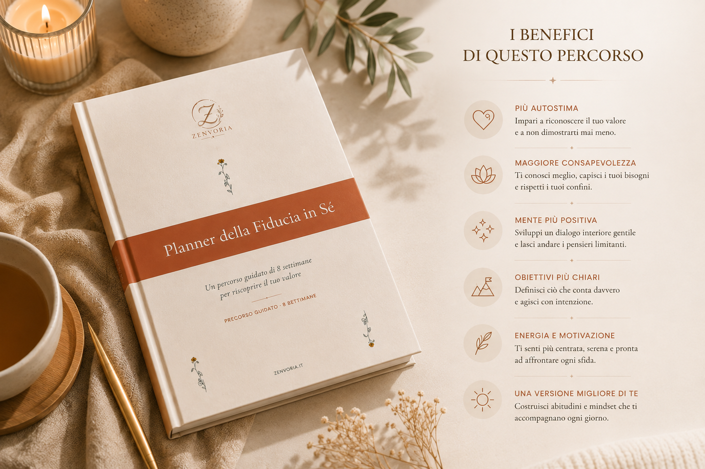 Planner della Fiducia in Sé – 8 Settimane per Ritrovare il Tuo Valore