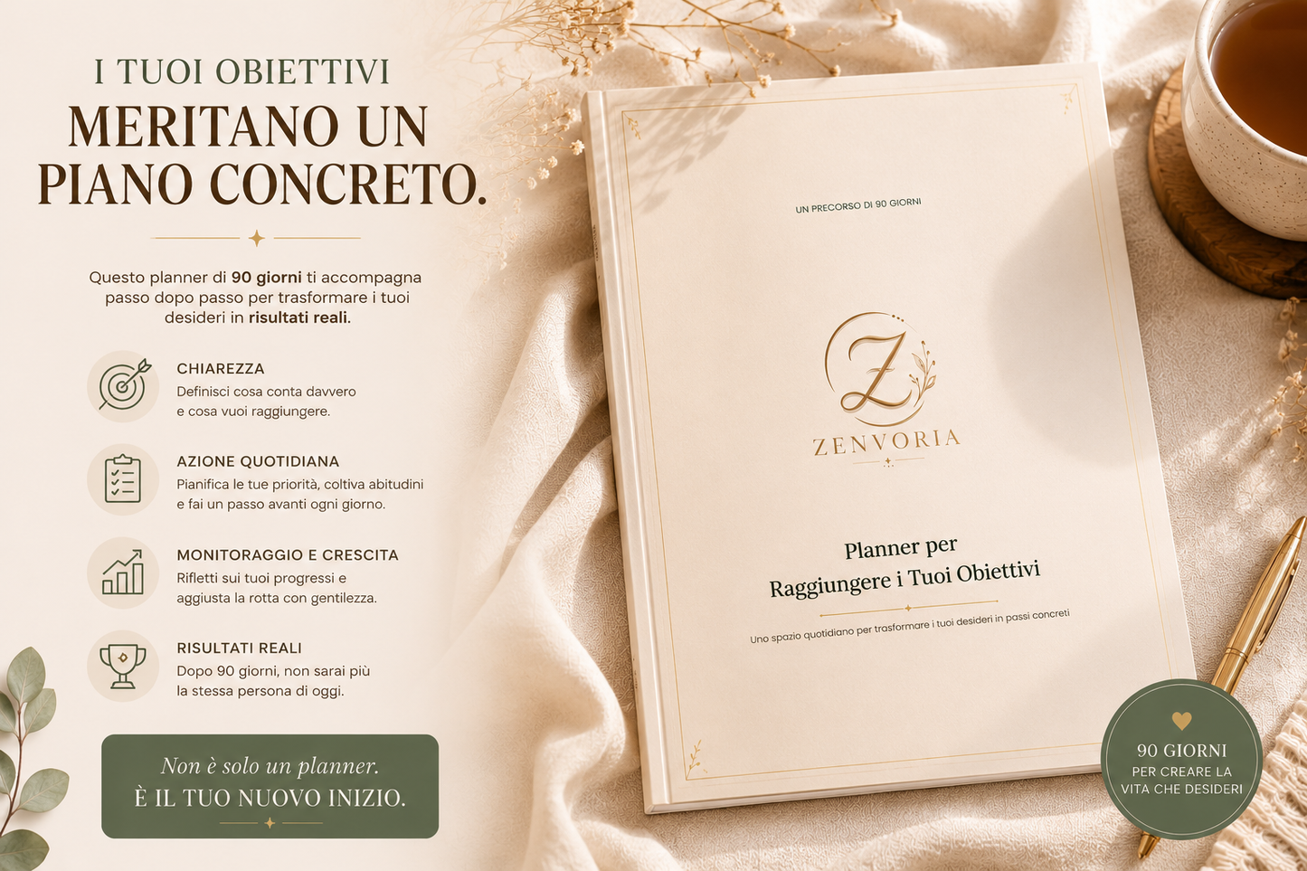 Planner per Raggiungere i Tuoi Obiettivi – Percorso di 90 Giorni