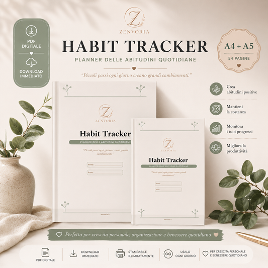 Habit Tracker | Planner delle Abitudini Quotidiane PDF A4 + A5