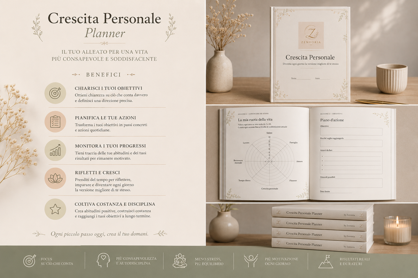 Planner Crescita Personale | PDF Digitale A4 + A5
